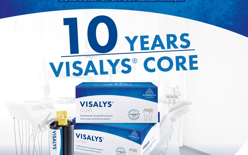 Stable results with 10 years Visalys® Core. Core build-up & post cementation.